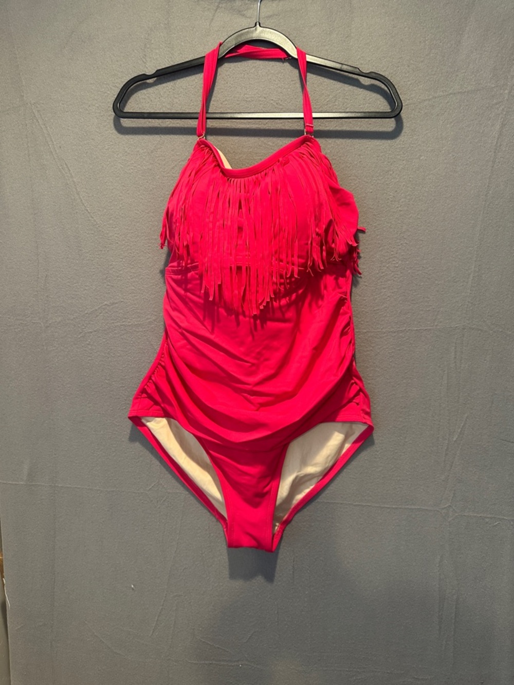 Swimsuits For All Bright Pink Fringe One-Piece